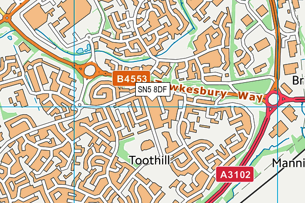 SN5 8DF map - OS VectorMap District (Ordnance Survey)