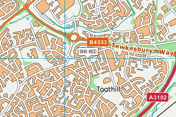 SN5 8ED map - OS VectorMap District (Ordnance Survey)