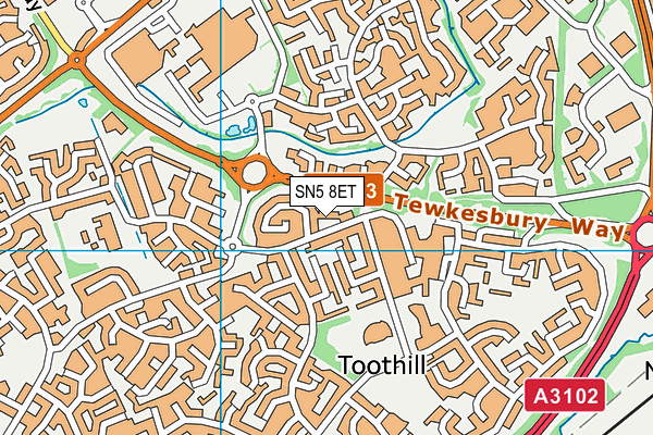 SN5 8ET map - OS VectorMap District (Ordnance Survey)