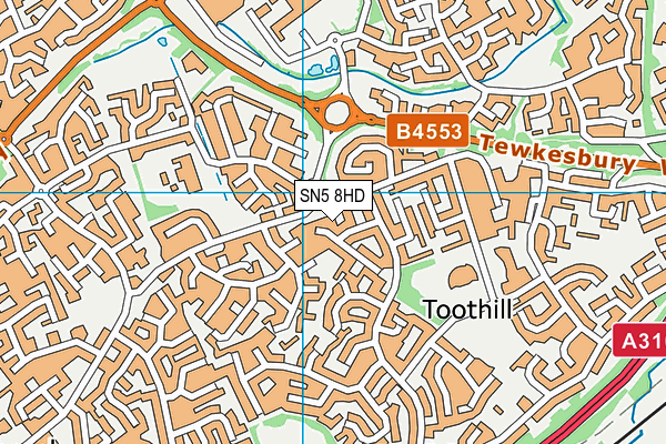 SN5 8HD map - OS VectorMap District (Ordnance Survey)