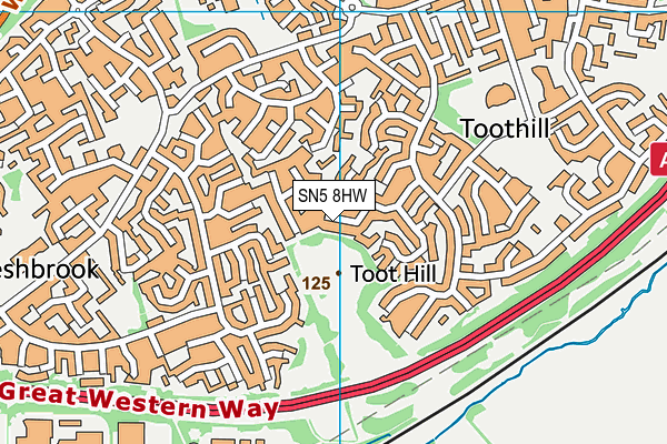 SN5 8HW map - OS VectorMap District (Ordnance Survey)