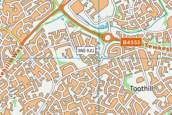 SN5 8JU map - OS VectorMap District (Ordnance Survey)