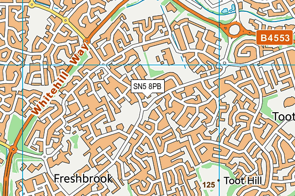 SN5 8PB map - OS VectorMap District (Ordnance Survey)