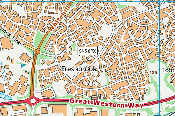 SN5 8PX map - OS VectorMap District (Ordnance Survey)