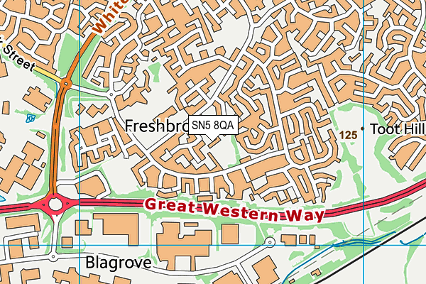 SN5 8QA map - OS VectorMap District (Ordnance Survey)