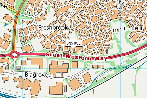 SN5 8QL map - OS VectorMap District (Ordnance Survey)