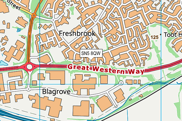 SN5 8QW map - OS VectorMap District (Ordnance Survey)