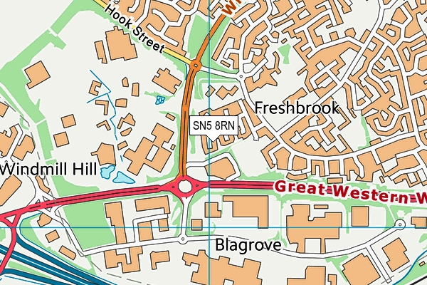 SN5 8RN map - OS VectorMap District (Ordnance Survey)