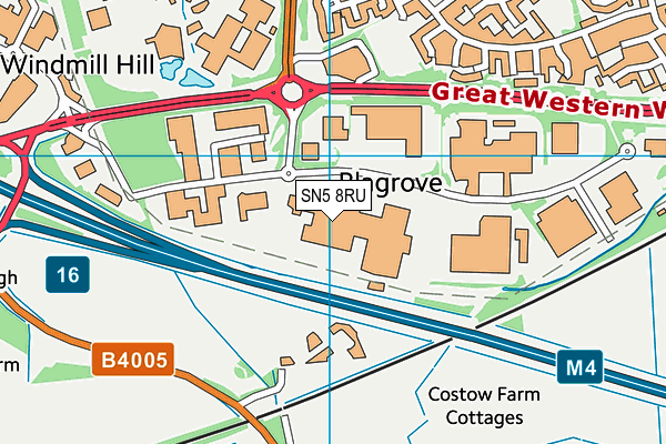 SN5 8RU map - OS VectorMap District (Ordnance Survey)