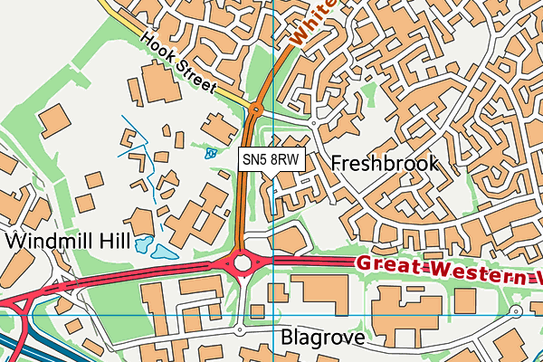 SN5 8RW map - OS VectorMap District (Ordnance Survey)