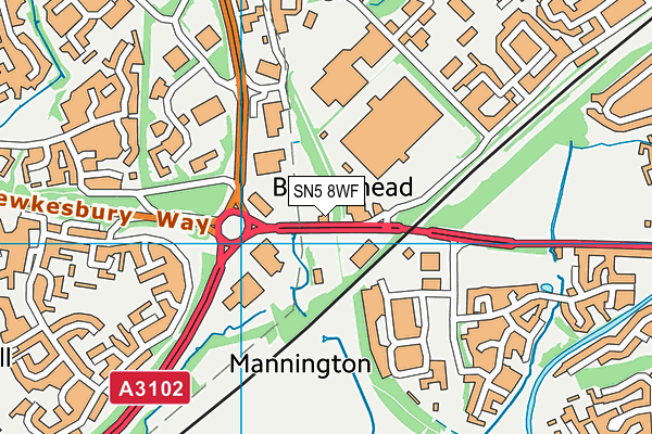 SN5 8WF map - OS VectorMap District (Ordnance Survey)