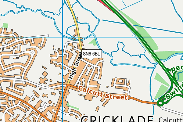 Cricklade Cricket Club map (SN6 6BL) - OS VectorMap District (Ordnance Survey)