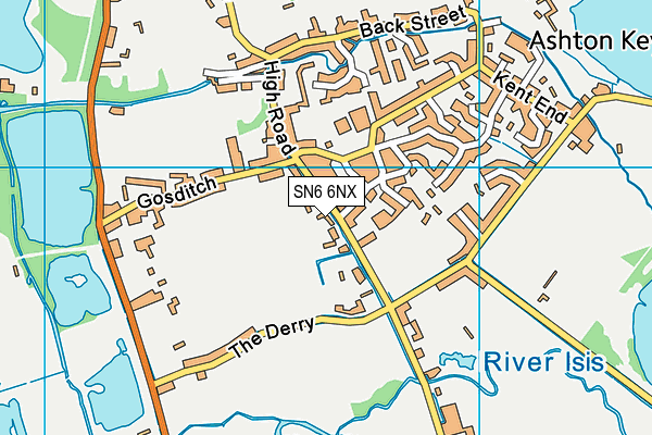 High Road Playing Fields map (SN6 6NX) - OS VectorMap District (Ordnance Survey)