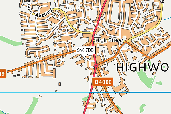 Highworth Town Football Club map (SN6 7DD) - OS VectorMap District (Ordnance Survey)