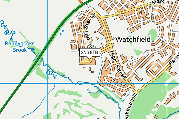 SN6 8TB map - OS VectorMap District (Ordnance Survey)