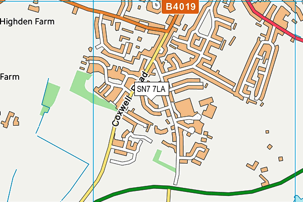 SN7 7LA map - OS VectorMap District (Ordnance Survey)