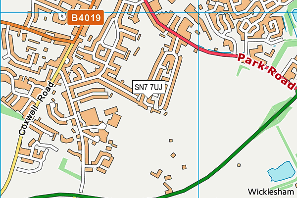 SN7 7UJ map - OS VectorMap District (Ordnance Survey)