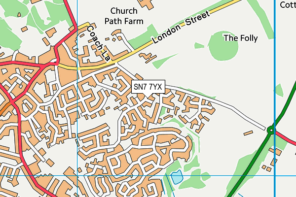 SN7 7YX map - OS VectorMap District (Ordnance Survey)