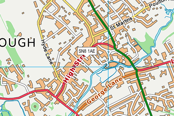 SN8 1AE map - OS VectorMap District (Ordnance Survey)