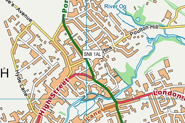 SN8 1AL map - OS VectorMap District (Ordnance Survey)