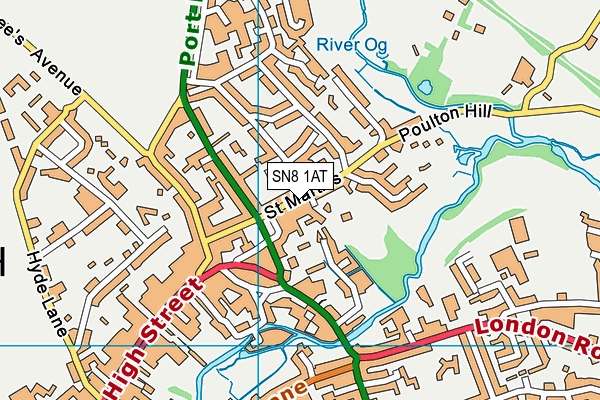 SN8 1AT map - OS VectorMap District (Ordnance Survey)