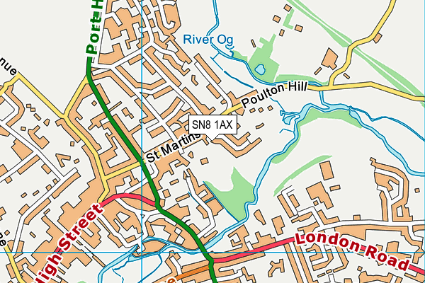 SN8 1AX map - OS VectorMap District (Ordnance Survey)