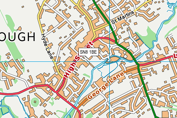 SN8 1BE map - OS VectorMap District (Ordnance Survey)