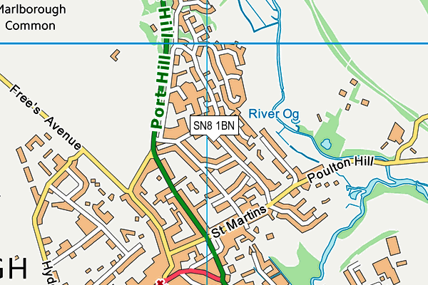 SN8 1BN map - OS VectorMap District (Ordnance Survey)