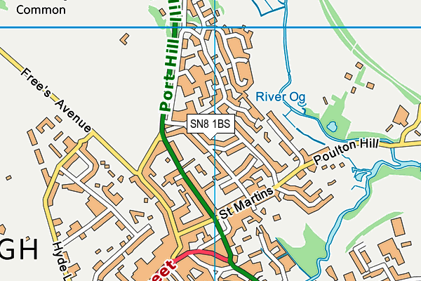 SN8 1BS map - OS VectorMap District (Ordnance Survey)