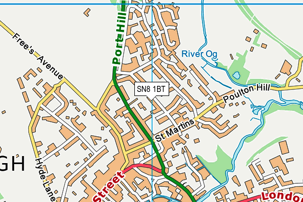 SN8 1BT map - OS VectorMap District (Ordnance Survey)