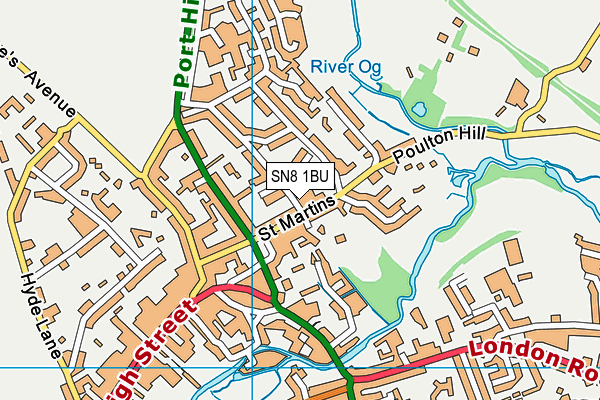 SN8 1BU map - OS VectorMap District (Ordnance Survey)