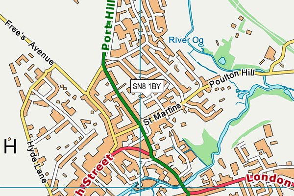 SN8 1BY map - OS VectorMap District (Ordnance Survey)