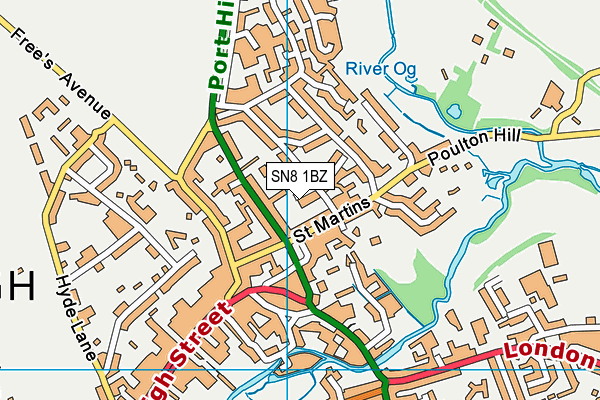 SN8 1BZ map - OS VectorMap District (Ordnance Survey)