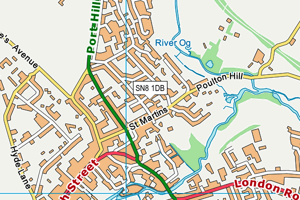 SN8 1DB map - OS VectorMap District (Ordnance Survey)