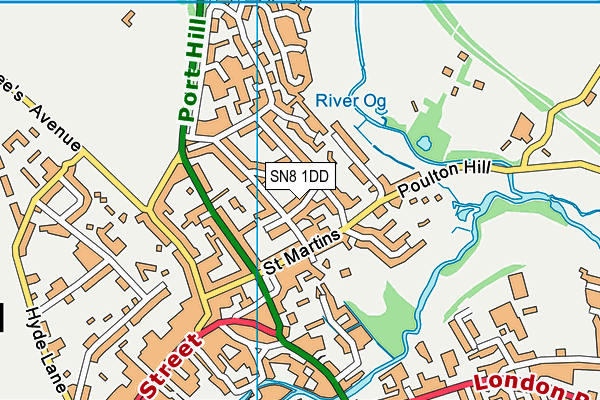 SN8 1DD map - OS VectorMap District (Ordnance Survey)