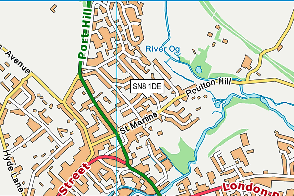 SN8 1DE map - OS VectorMap District (Ordnance Survey)