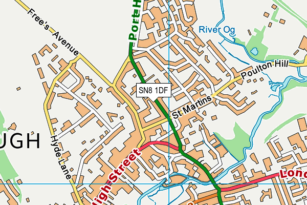 SN8 1DF map - OS VectorMap District (Ordnance Survey)