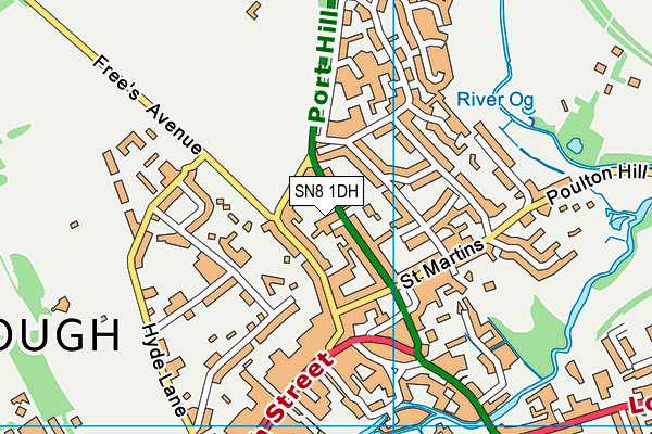 SN8 1DH map - OS VectorMap District (Ordnance Survey)