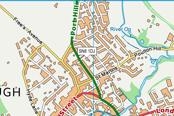 SN8 1DJ map - OS VectorMap District (Ordnance Survey)