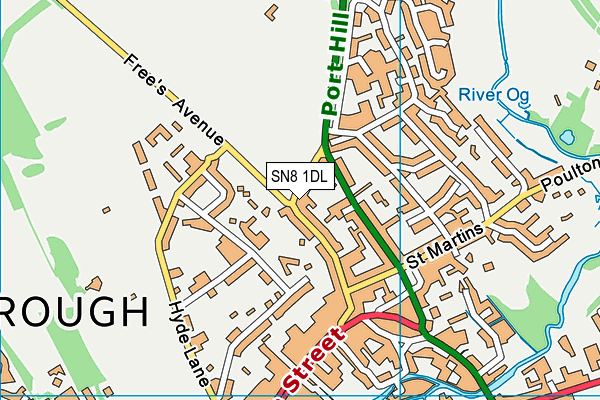 Marlborough Rugby Club  map (SN8 1DL) - OS VectorMap District (Ordnance Survey)