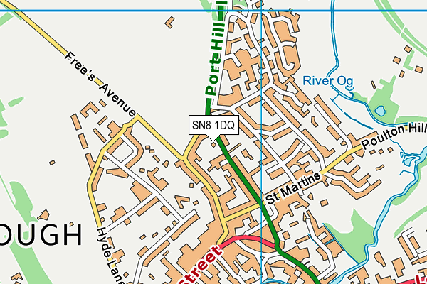 SN8 1DQ map - OS VectorMap District (Ordnance Survey)