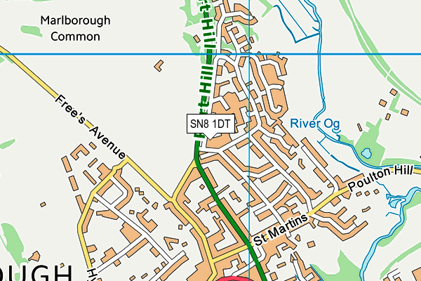 SN8 1DT map - OS VectorMap District (Ordnance Survey)