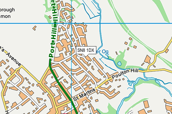 SN8 1DX map - OS VectorMap District (Ordnance Survey)