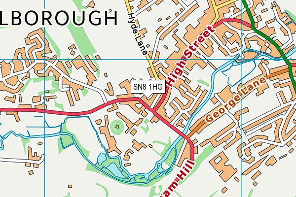 SN8 1HG map - OS VectorMap District (Ordnance Survey)