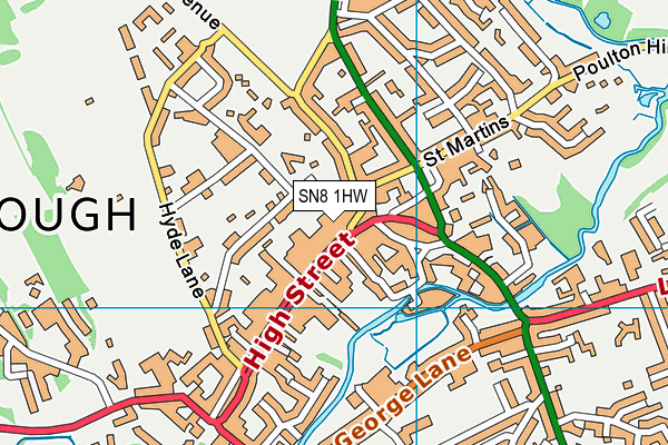 SN8 1HW map - OS VectorMap District (Ordnance Survey)