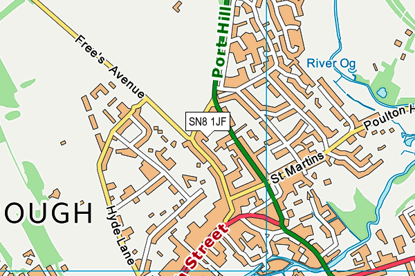 SN8 1JF map - OS VectorMap District (Ordnance Survey)