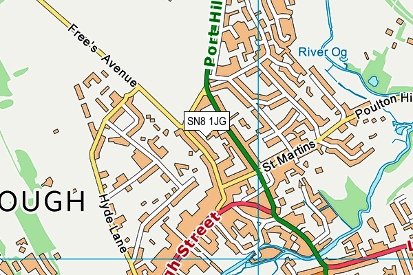 SN8 1JG map - OS VectorMap District (Ordnance Survey)