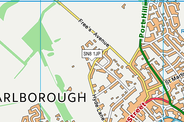 SN8 1JP map - OS VectorMap District (Ordnance Survey)