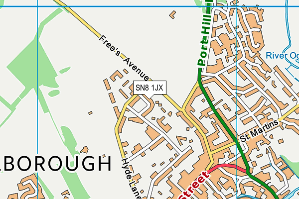 SN8 1JX map - OS VectorMap District (Ordnance Survey)