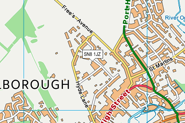 SN8 1JZ map - OS VectorMap District (Ordnance Survey)